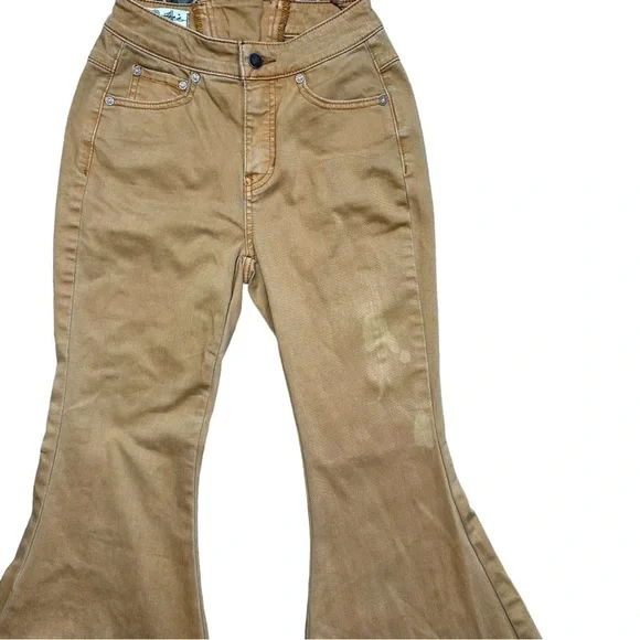 Free People We The Free Lace Up Back Extreme Flare High Rise SZ 24 CRVY - Picture 5 of 12